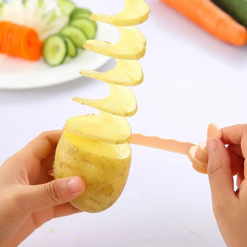 Спирална резачка за картофи Twisted Slice Potato Tower Whirlwind Potato Cut Направи си сам креативна спирала за плодове и зеленчуци за кухня