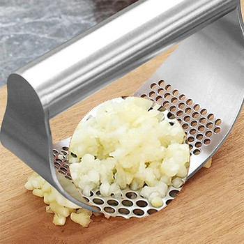 Εγχειρίδιο αναβαθμισμένου σκόρδου από ανοξείδωτο χάλυβα Στίφτης πρέσας σκόρδου Garlic Ginger Rocker Crusher Garlic Cutting Mince Tools Kitchen Gadgets