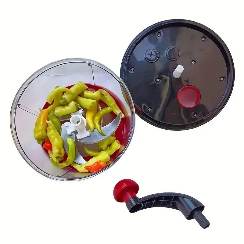 1kom Red Easoning Chili Rezač češnjaka Ručni višenamjenski procesor hrane Stroj za sjeckanje povrća i voća