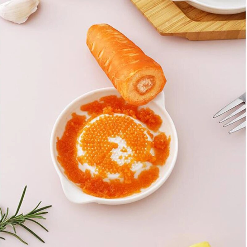 Bijeli jednostavni keramički alat za ribanje za đumbir Ručni mlin za gnječenje češnjaka Prijenosni porculanski kuhinjski alat za mljevenje mrkve i đumbira