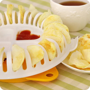 Κόφτης πατάτας χωρίς λίπος Μηχανή για τσιπς πατάτας Φούρνος μικροκυμάτων Πλάκα ψησίματος με τσιπ πατατών Πλαστικό ράφι για τσιπς Diy Κόφτης κουζίνας