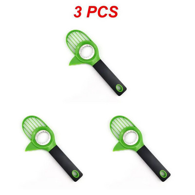 Avokadų pjaustyklė 3 viename su silicio rankena, šerdies padalinys Daugiafunkcis vaisių peilis Avokado minkštimo atskyrimo šerdies mėsos grandiklis