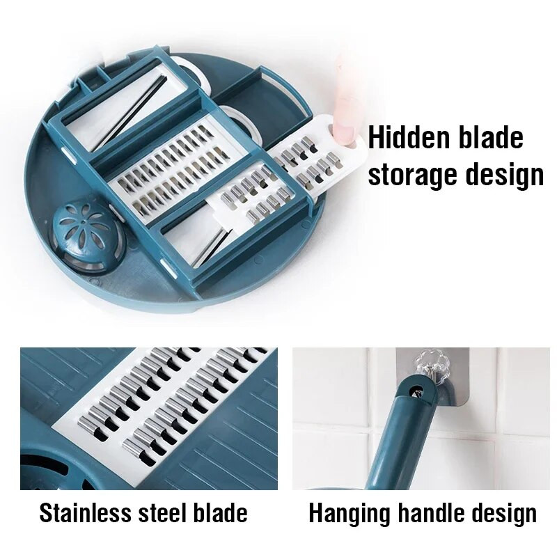 Daržovių pjaustyklė Daugiafunkciniai salotų įrankiai Smulkintuvas Morkų Bulvių Rankinis Smulkintuvas Virtuvė Virimo Daržovių Įrankiai