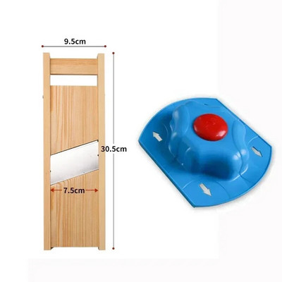 Puidust köögiviljalõikur, reguleeritav 0,5–7 mm köögiviljalõikur kartuli-, tomati- ja sibulakapsa purustaja puuviljahakkimiseks