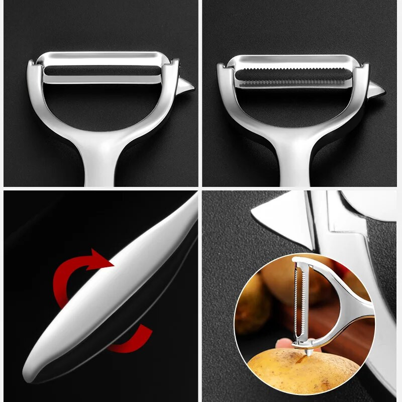 Burgonya-zöldség-gyümölcshámozó Többfunkciós éles hámozó saláta Gyümölcs Eszközök Konyhai kiegészítők Zöldséghámozás