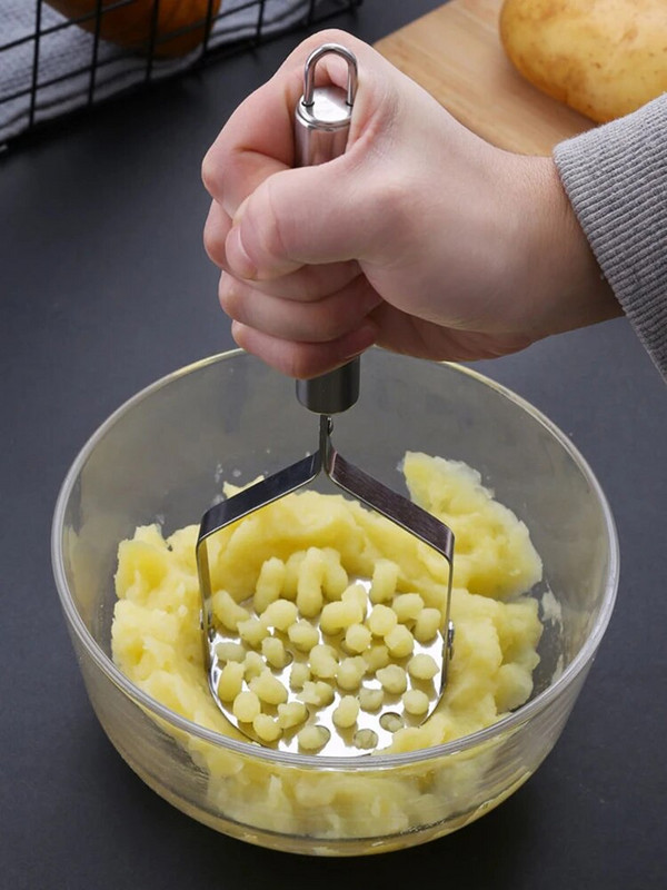 Gnječilica za krumpir od nehrđajućeg čelika Čelik Bundeva Češnjak Povrće Voće Jednostavna preša za blato Mlinac Dječja drobilica hrane Kuhinjski pribor