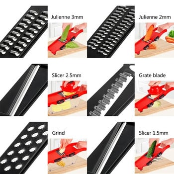 Πολυλειτουργικό Vegetable Cutter Mandoline Slicer 6 Blades Grater Potato Peeler Kitchen Gadget