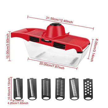 Πολυλειτουργικό Vegetable Cutter Mandoline Slicer 6 Blades Grater Potato Peeler Kitchen Gadget