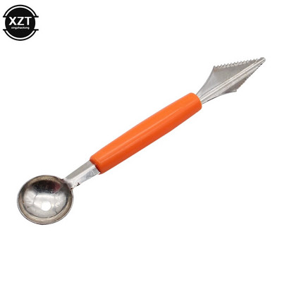 1 vnt. Dvigalvis kasamas vaisių rutulinis šaukštas, padalintas raižybos peilis, pjaustomas arbūzas, dvejopo naudojimo „pasidaryk pats“ įrankių virtuvės prietaisų priedai