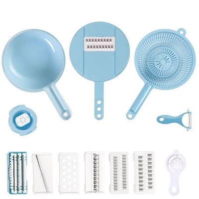 12 viename daugiafunkcis maisto smulkintuvas daržovių pjaustytuvas Rankinis kiaušinių separatorius Virtuvės priedai su kanalizacijos krepšelio daržovių pjaustykle