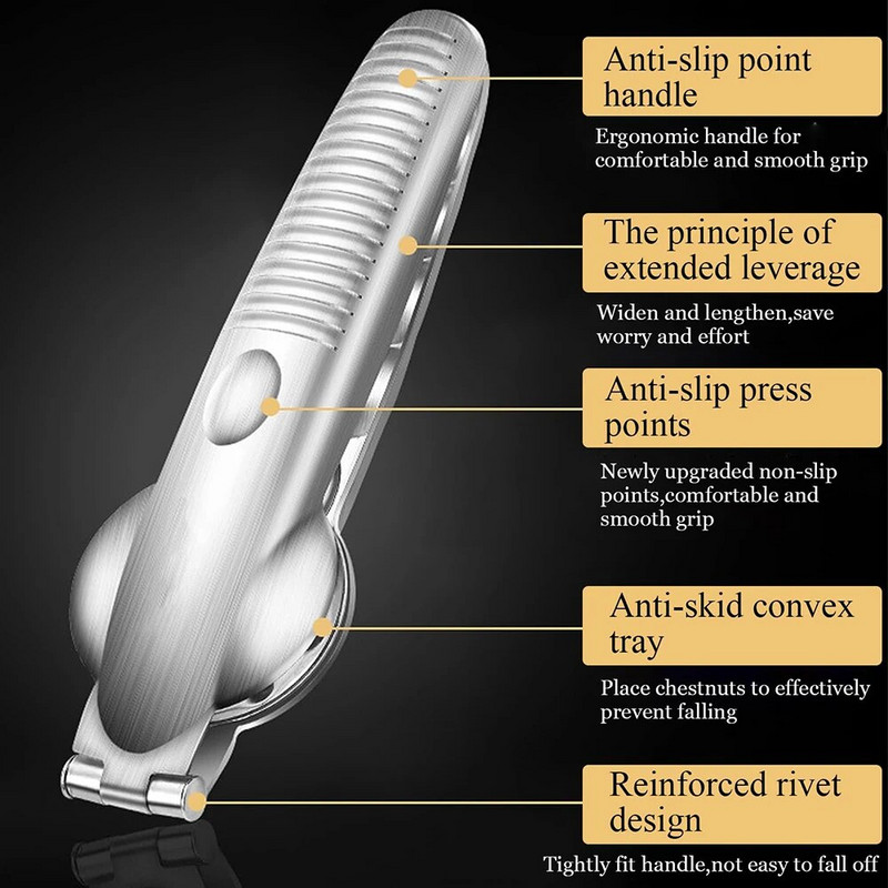 Pokretni Orašar Kliješta za ljuštenje kestena Od nehrđajućeg čelika Kliješta za lomljenje oraha Otvarač za kesten Kuhinjski pribor