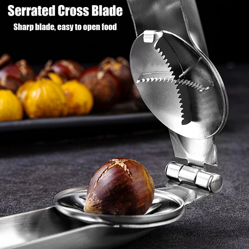 Pokretni Orašar Kliješta za ljuštenje kestena Od nehrđajućeg čelika Kliješta za lomljenje oraha Otvarač za kesten Kuhinjski pribor