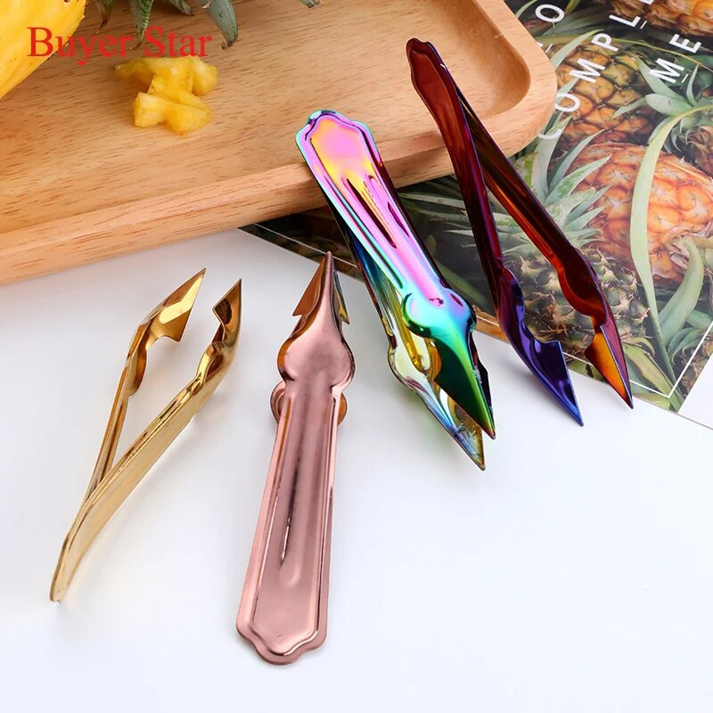 2vnt/komplektas Gold Fruit serviravimo įrankiai nerūdijančio plieno ananasų akių skutiklis, sėklų valiklis ananasų peilių spaustukai virtuvės reikmenys