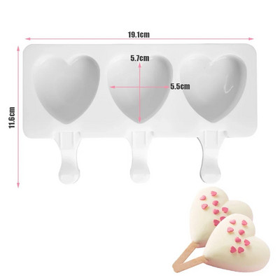 Silikonski kalup za sladoled s 3/4 rupe DIY kalup za sladoled Kućni aparat za sladoled Magnum kalup za kolače Kalup za pladanj za čokoladu Kuhinjski pribor