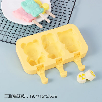 Silikonski kalup za sladoled s poklopcem Žele u obliku životinja DIY Domaći slatki sladoled sa crtićima Višekratni kalupi za sladoled u štapićima od sladoleda