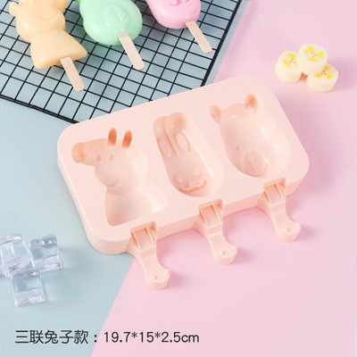 Silikonski kalup za sladoled s poklopcem Žele u obliku životinja DIY Domaći slatki sladoled sa crtićima Višekratni kalupi za sladoled u štapićima od sladoleda