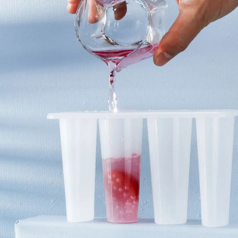 Kalupi za sladoled, 4 udubljenja, domaći kalupi za sladoled za višekratnu upotrebu, lako otpuštajući kalupi i 50 drvenih štapića