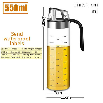 Boca za doziranje začina za kuhanje Boca za umak Staklene boce za pohranu za začine Staklo Ulje u spreju Ocat Kreativni kuhinjski alati