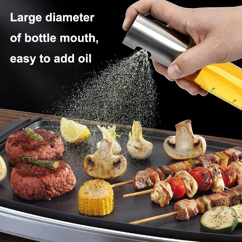 100 ml-es BBQ üveg olajos spray palack mérleg konyhai szósszal ecetes fűszerező edény prés finom alkoholos spray diffúzor salátához