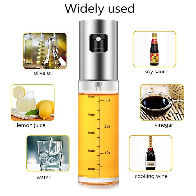 100 ml-es BBQ üveg olajos spray palack mérleg konyhai szósszal ecetes fűszerező edény prés finom alkoholos spray diffúzor salátához