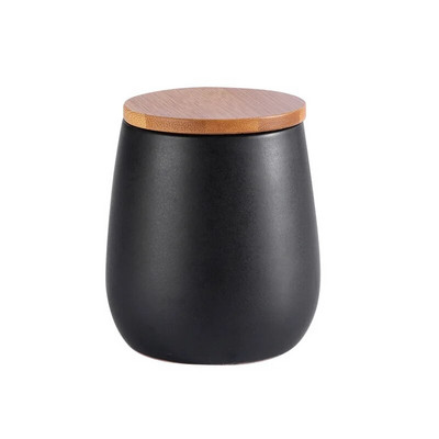 Nordic Porcelán Simplicity lezárt tartály kerámia tárolódoboz Fűszerüveg kávésüveg fa fedeles gabonatartály konyhai kiegészítők