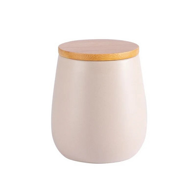 Nordic Porcelán Simplicity lezárt tartály kerámia tárolódoboz Fűszerüveg kávésüveg fa fedeles gabonatartály konyhai kiegészítők