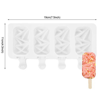 Formă din silicon de vară pentru ghiocete Mucegai pentru înghețată de vară DIY Tavă pentru cuburi de gheață de casă Ice Pop Block Congelator Instrument pentru prepararea de deserturi