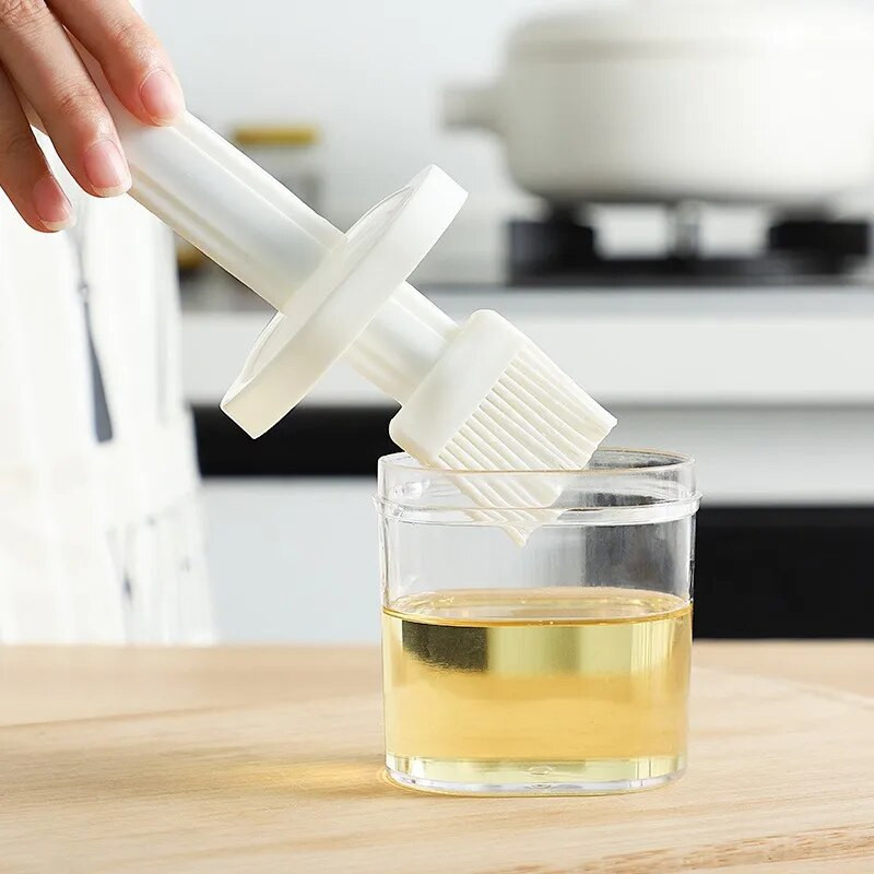 1 kom bijela četka za ulje, silikonska četka za boce otporna na visoke temperature, prijenosna četka za ulje za roštilj za pečenje u kuhinji Članci