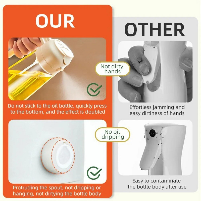 Kuhinjski dozator maslinovog ulja Boca s raspršivačem ulja Automatski dozator 470ML raspršivač ulja za kuhanje Kuhinjska salata Roštilj Pečenje