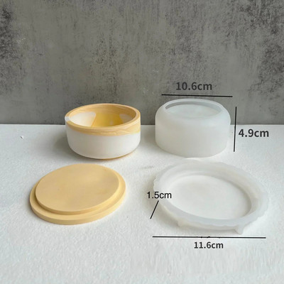 Dunga rotunda cu capac Sticla Matrite din silicon DIY Tencuiala Lumanari Borcane Mucegai din silicon Plante suculente Articole pentru fabricare Decor