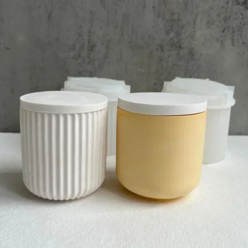 Ümmargune triip kaanega pudeliga silikoonvormid DIY krohv küünlapurk silikoonvorm sukulentsed taimed kunsti valmistamise tarvikud sisekujundus