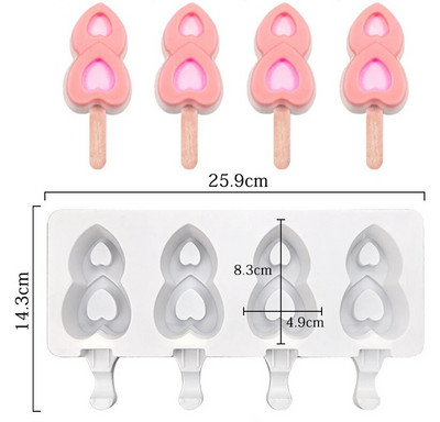 Silikonski kalup za sladoled s 3/4 ćelija, aparat za sladoled, kalup za sladoled, kalup za ledene kocke, kalup za sladoled, kalup za sladoled, kalup za sladoled, kalup za sladoled, kalup za sladoled