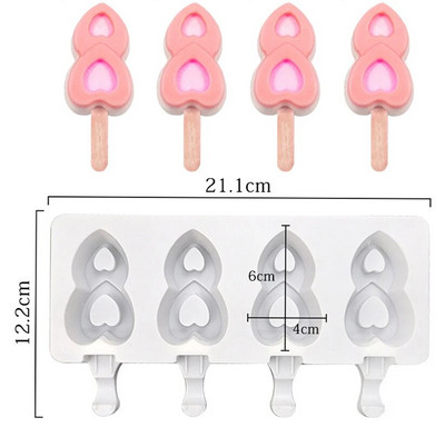 Silikonski kalup za sladoled s 3/4 ćelija, aparat za sladoled, kalup za sladoled, kalup za ledene kocke, kalup za sladoled, kalup za sladoled, kalup za sladoled, kalup za sladoled, kalup za sladoled
