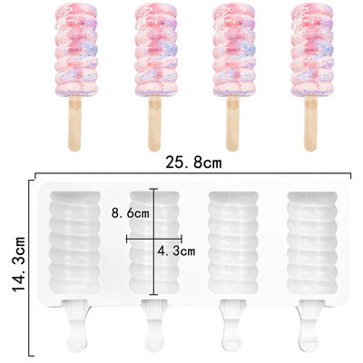 Silikonski kalup za sladoled s 3/4 ćelija, aparat za sladoled, kalup za sladoled, kalup za ledene kocke, kalup za sladoled, kalup za sladoled, kalup za sladoled, kalup za sladoled, kalup za sladoled