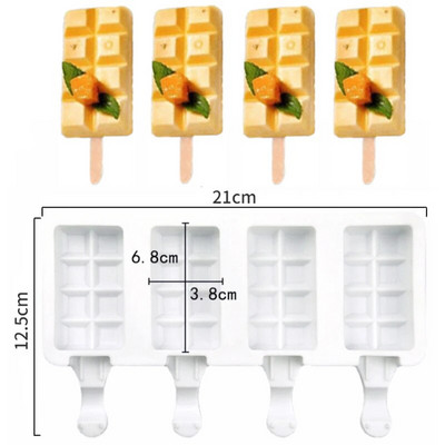 Silikonski kalup za sladoled s 3/4 ćelija, aparat za sladoled, kalup za sladoled, kalup za ledene kocke, kalup za sladoled, kalup za sladoled, kalup za sladoled, kalup za sladoled, kalup za sladoled