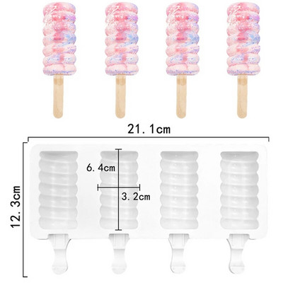 Silikonski kalup za sladoled s 3/4 ćelija, aparat za sladoled, kalup za sladoled, kalup za ledene kocke, kalup za sladoled, kalup za sladoled, kalup za sladoled, kalup za sladoled, kalup za sladoled