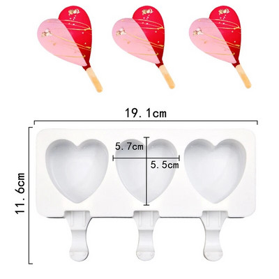 Silikonski kalup za sladoled s 3/4 ćelija, aparat za sladoled, kalup za sladoled, kalup za ledene kocke, kalup za sladoled, kalup za sladoled, kalup za sladoled, kalup za sladoled, kalup za sladoled