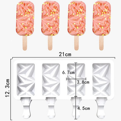 Silikonski kalup za sladoled s 3/4 ćelija, aparat za sladoled, kalup za sladoled, kalup za ledene kocke, kalup za sladoled, kalup za sladoled, kalup za sladoled, kalup za sladoled, kalup za sladoled