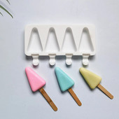 1PC Silikonski trokutasti kalup za sladoled DIY čokoladni desert Posicle pladanj za ljetnu zabavu Alat za izradu blokova leda