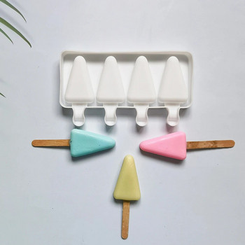 1PC Силиконова триъгълна форма за сладолед Направи си сам Шоколадов десерт Тава за сладолед Лятно парти Инструмент за правене на блокчета лед