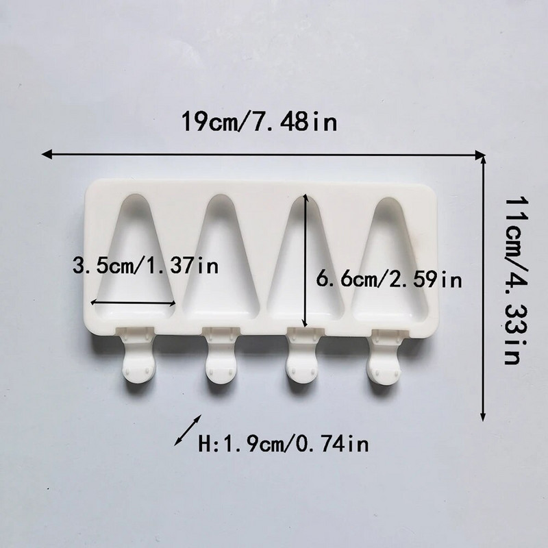 1PC Silikonski trokutasti kalup za sladoled DIY čokoladni desert Posicle pladanj za ljetnu zabavu Alat za izradu blokova leda