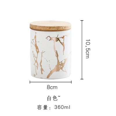 Tárolási kellékek Márvány kerámia lezárt tégelyes kerek 360 ml-es tároló palack bambusz módosítással konyhai eszközök gabona adagoló