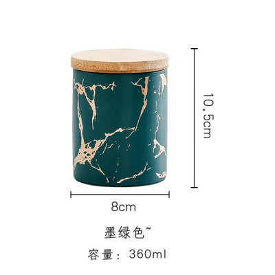 Tárolási kellékek Márvány kerámia lezárt tégelyes kerek 360 ml-es tároló palack bambusz módosítással konyhai eszközök gabona adagoló