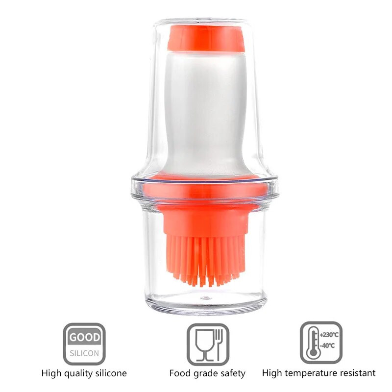 Prijenosni silikonski roštilj Četka za boce s uljem za roštilj s poklopcem Četke za ulje za roštilj Tekuće ulje Alat za pečenje peciva Kuhinjski pribor