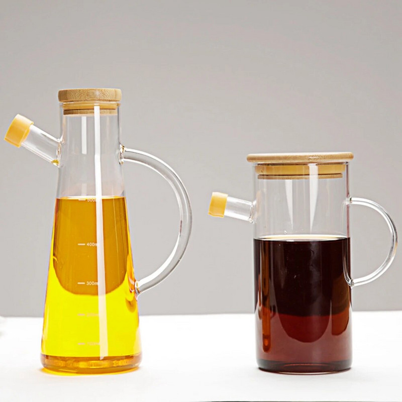 Sutirštintas stiklo aliejus gali būti nepralaidus su nuosėdų aliejaus buteliu Buitinė virtuvė Sojos padažo stiklainis prieskonių butelis mažas acto puodas