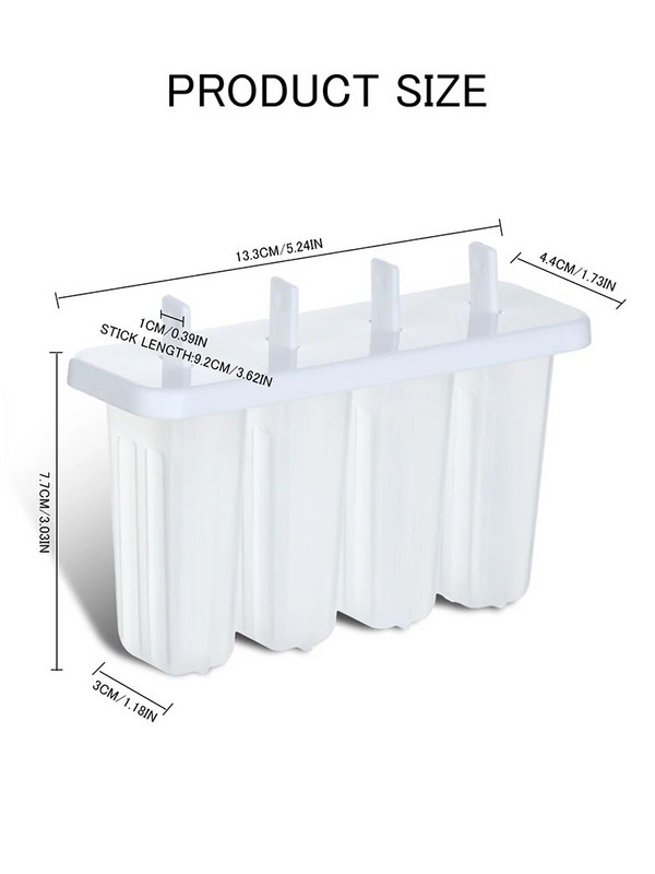 Bijeli kvadratni kalup za sladoled Kutija za led Kalup za sladoled za sladoled - 1 komad