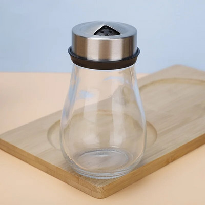 Posuda za začine za sol i papar Posuda za začine sa staklenim dnom od nehrđajućeg čelika Pepper Shaker Set za roštilj Kuhinjski pribor