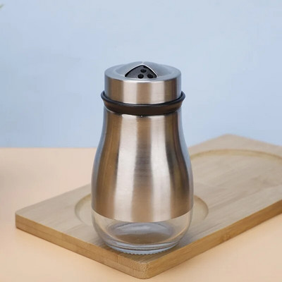 Posuda za začine za sol i papar Posuda za začine sa staklenim dnom od nehrđajućeg čelika Pepper Shaker Set za roštilj Kuhinjski pribor