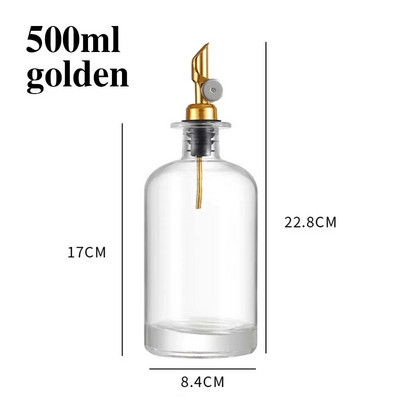 350/500 ml aliejaus virdulys Stiklinis aliejaus butelis virtuvės namų apyvokos aliejaus kontrolė sojų padažas acto butelis prieskonių prieskonių butelis