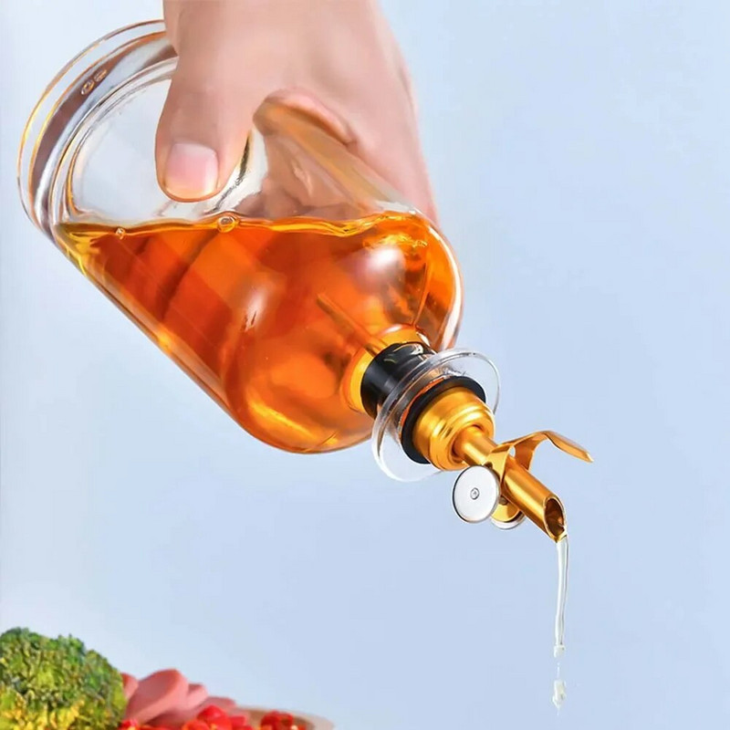 350/500 ml aliejaus virdulys Stiklinis aliejaus butelis virtuvės namų apyvokos aliejaus kontrolė sojų padažas acto butelis prieskonių prieskonių butelis